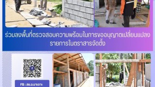 ร่วมลงพื้นที่ตรวจสอบความพร้อมในการขออนุญาตเปลี่ยนแปลงรายการในตราสารจัดตั้ง