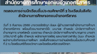 ทดสอบการอ่านนักเรียนชั้นประถมศึกษาปีที่ 2 โรงเรียนในสังกัด  สำนักงานการศึกษาเอกชนอำเภอศรีสาคร 