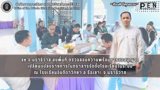 สช.จ.นราธิวาส ลงพื้นที่ ตรวจสอบความพร้อมการขออนุญาต เปลี่ยนแปลงรายการในตราสารจัดตั้งโรงเรียนในระบบ ณ โรงเรียนอิบตีดาวิทยา อ.รือเสาะ จ.นราธิวาส
